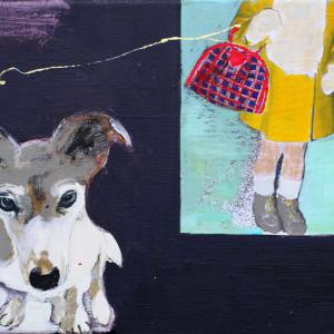 a walk 0,40x0,50 mixed media on canvas