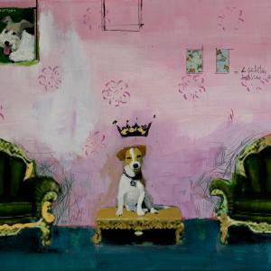 Two armchairs 0,40x0,50 mixed media and resine on canvas